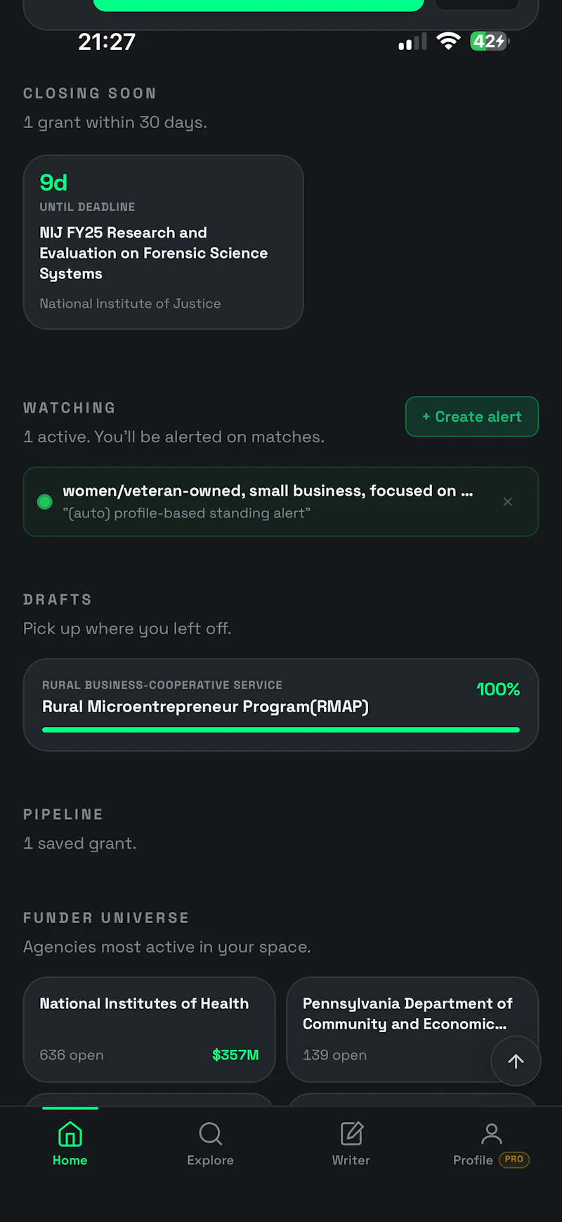 TheGrantApp screenshot 2