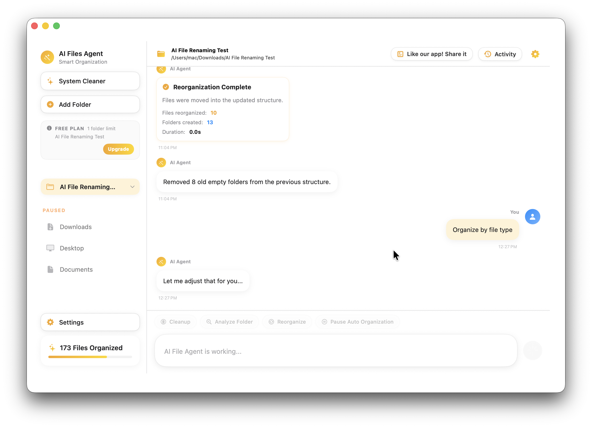 AI File Agent Organizer & System Cleaner gallery image