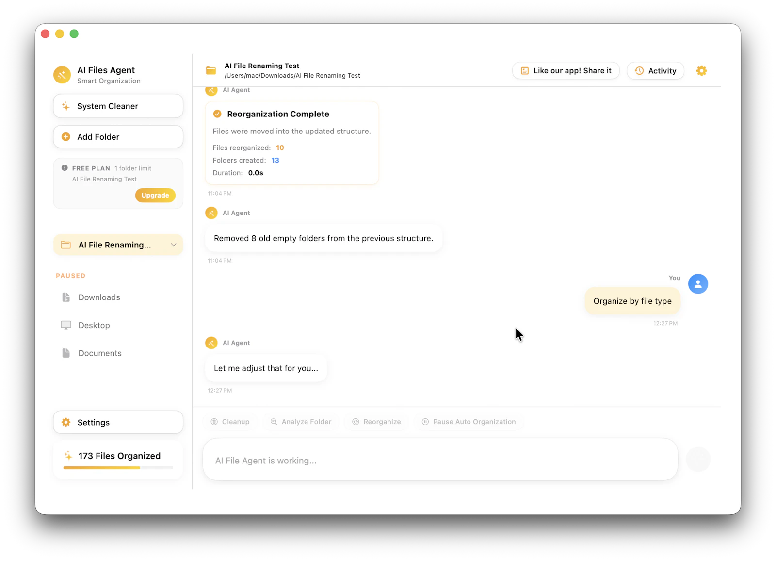 AI File Agent Organizer & System Cleaner screenshot 5