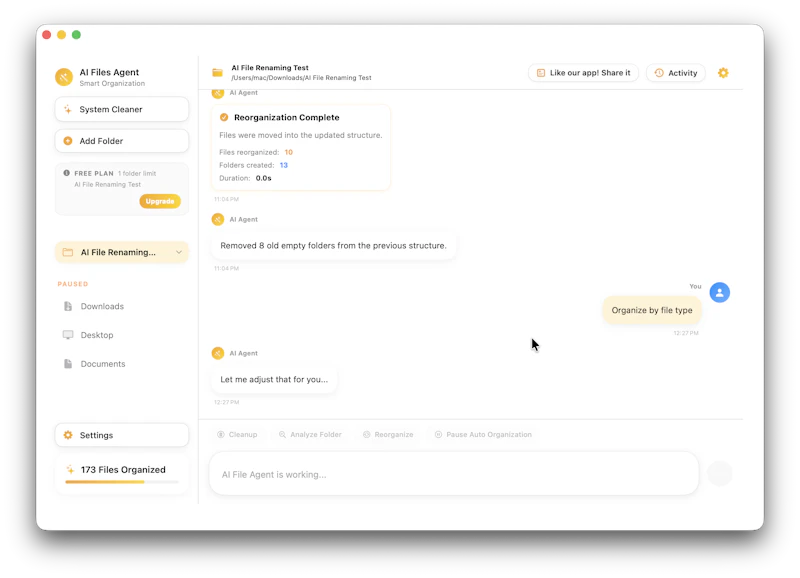 AI File Agent Organizer & System Cleaner screenshot 5