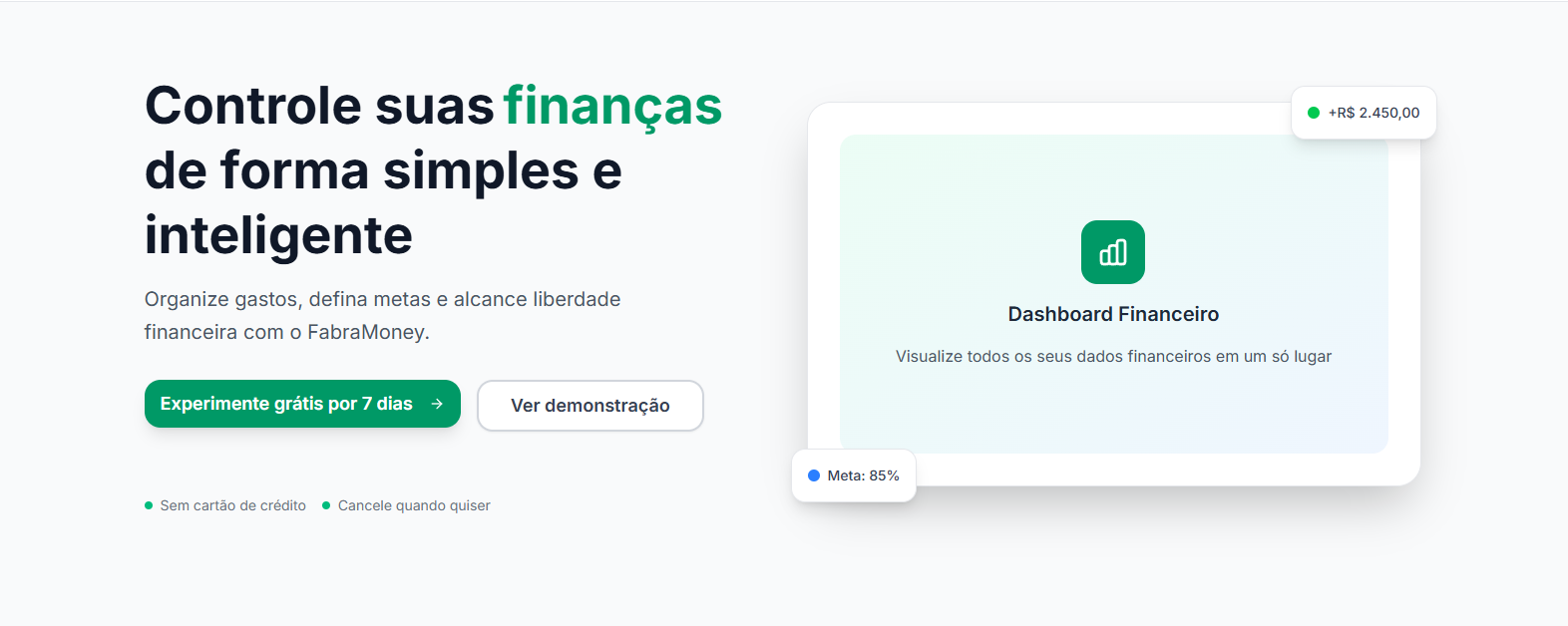 FabraMoney - Main screenshot showing features and interface