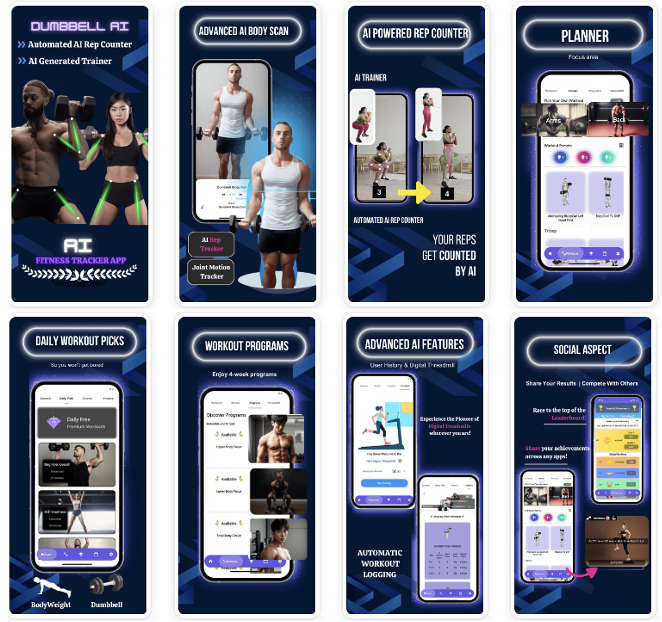 Artificial Intelligence Fitness Motion Tracking App – Motion