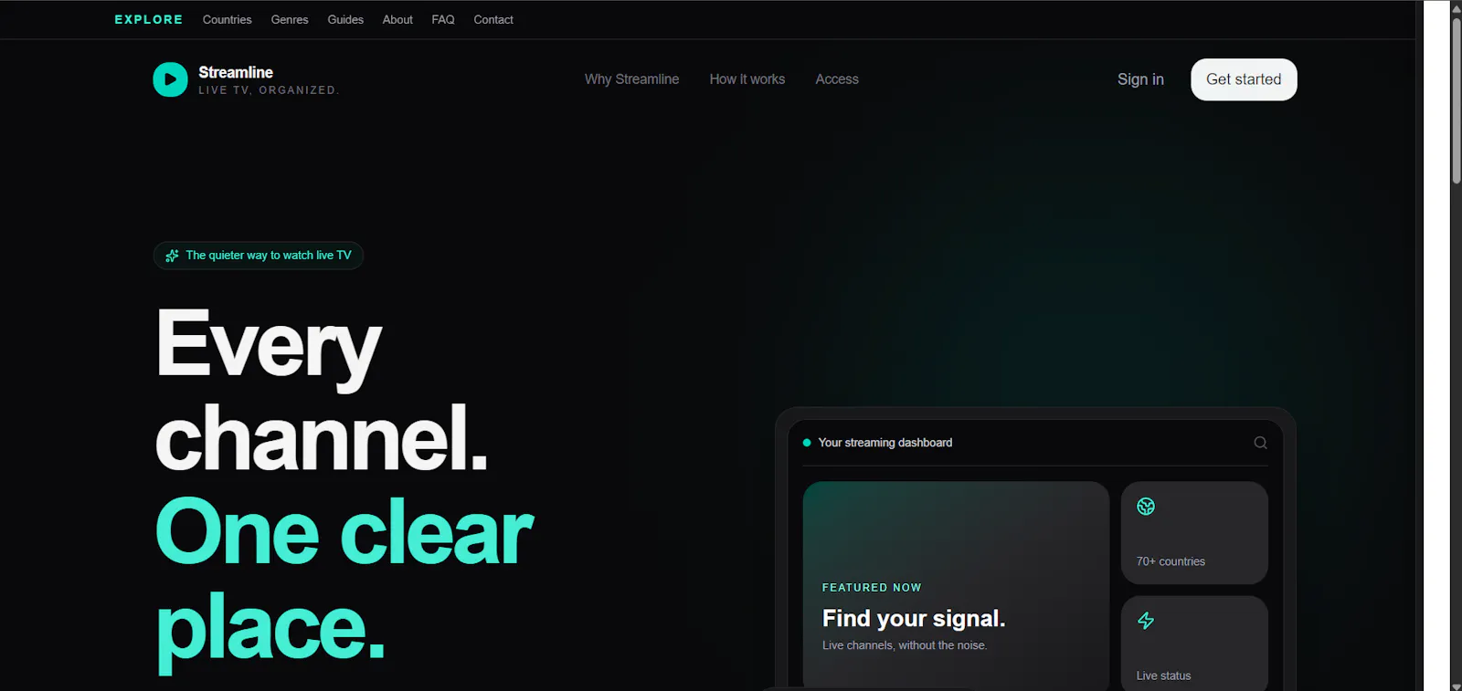 Streamline — Live TV, organized. screenshot 1