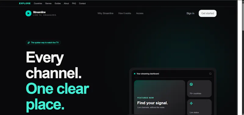 Streamline — Live TV, organized. screenshot 1