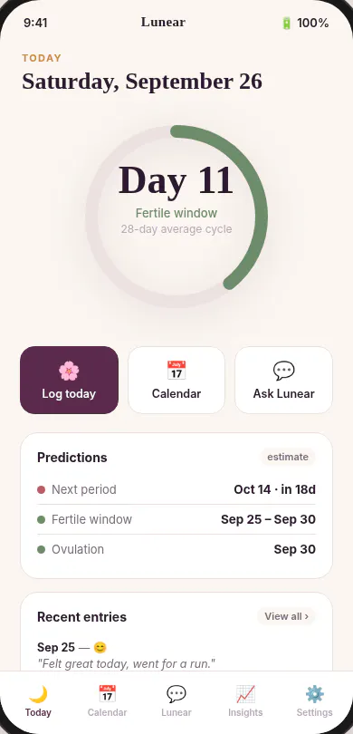 Lunear Period & Cycle Tracker gallery image