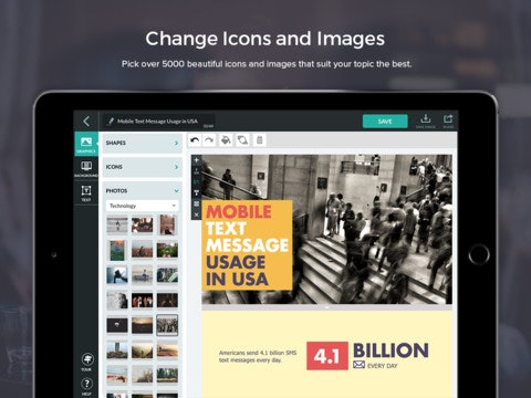 Piktochart on iPad gallery image