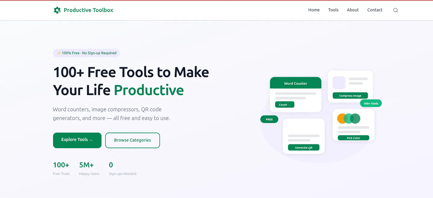 Productive Toolbox 제품 배너
