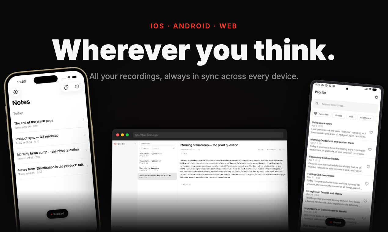 Vscribe — AI Voice Notes & Transcription gallery image