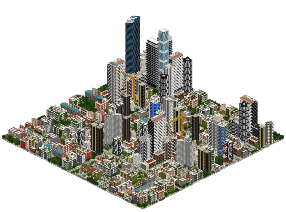 TheoTown Style Minecraft City Generator gallery image