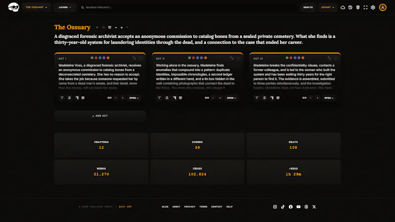 Skeleton Draft screenshot 2