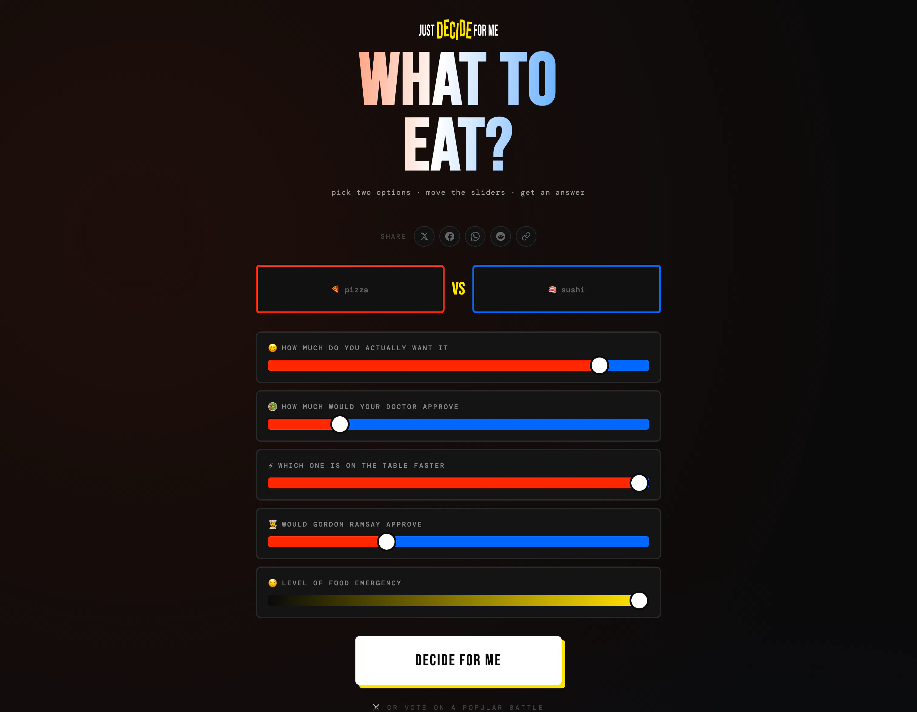 Just Decide For Me – What To Eat? product banner