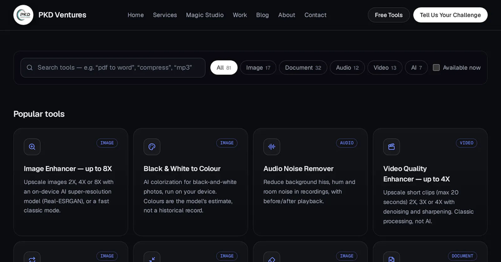 PKD Ventures Free AI Tools screenshot 1