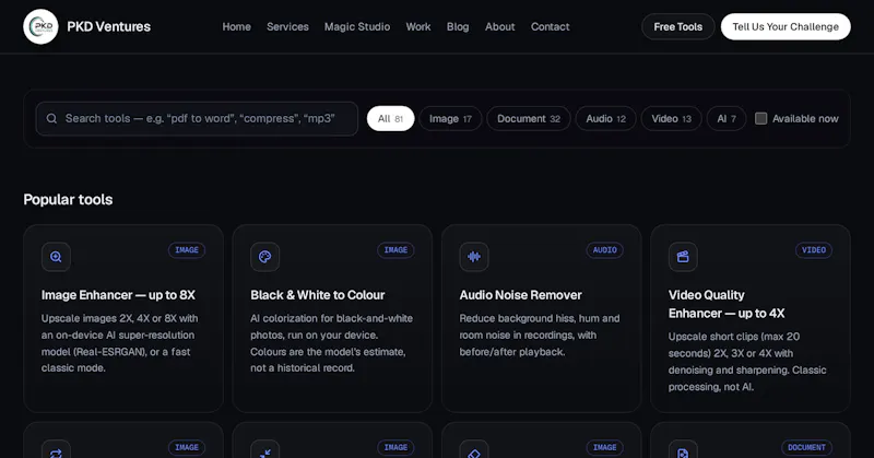 PKD Ventures Free AI Tools screenshot 1