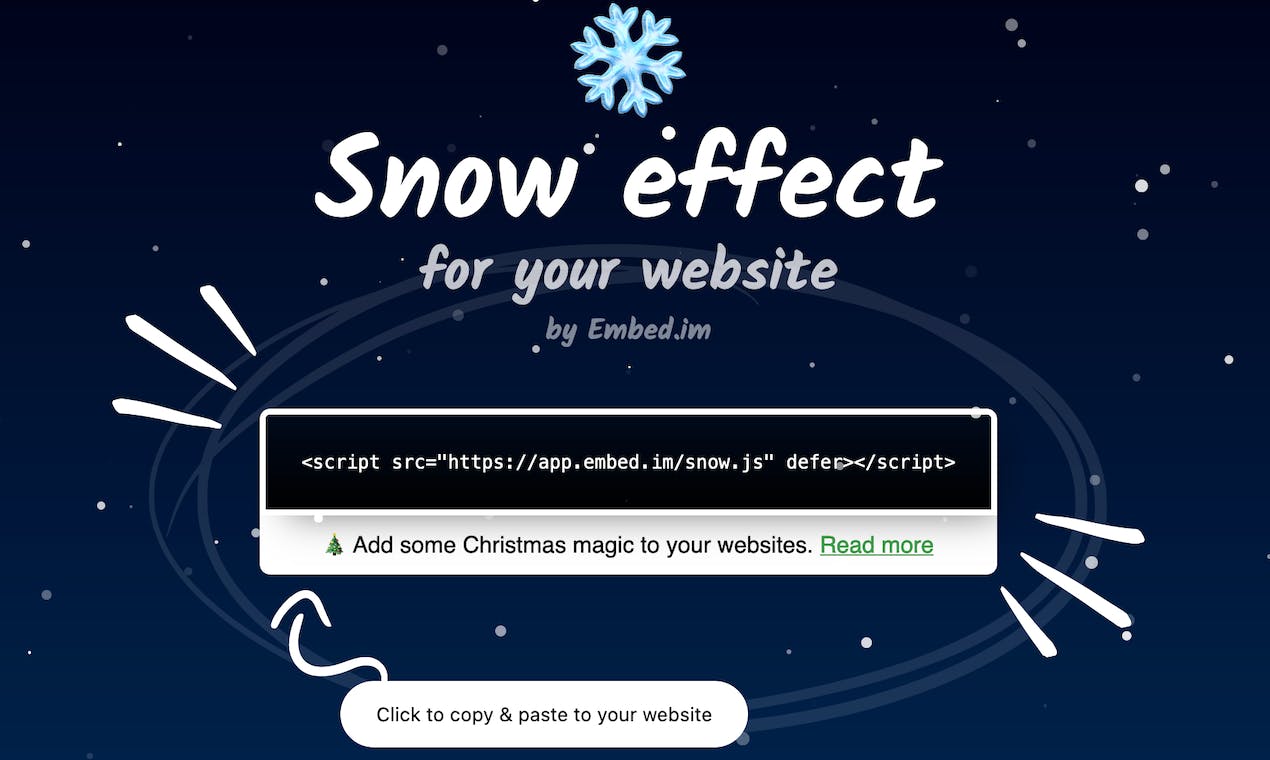 ❄️ Embed a snow effect on your website media 1