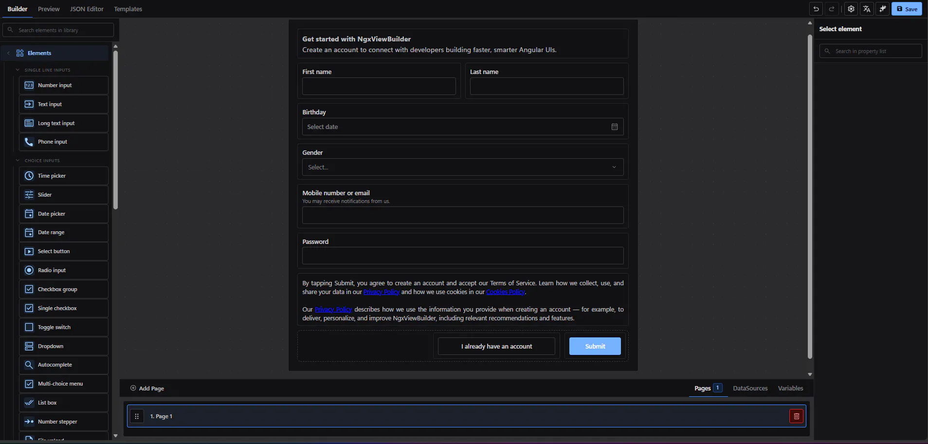 NGX View Builder (Beta) gallery image