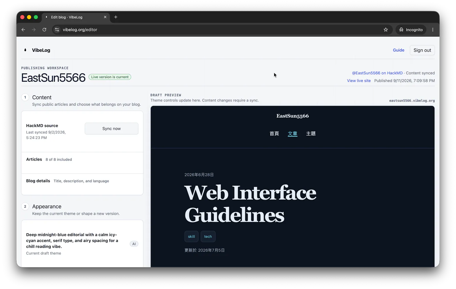 VibeLog SaaS screenshot 2