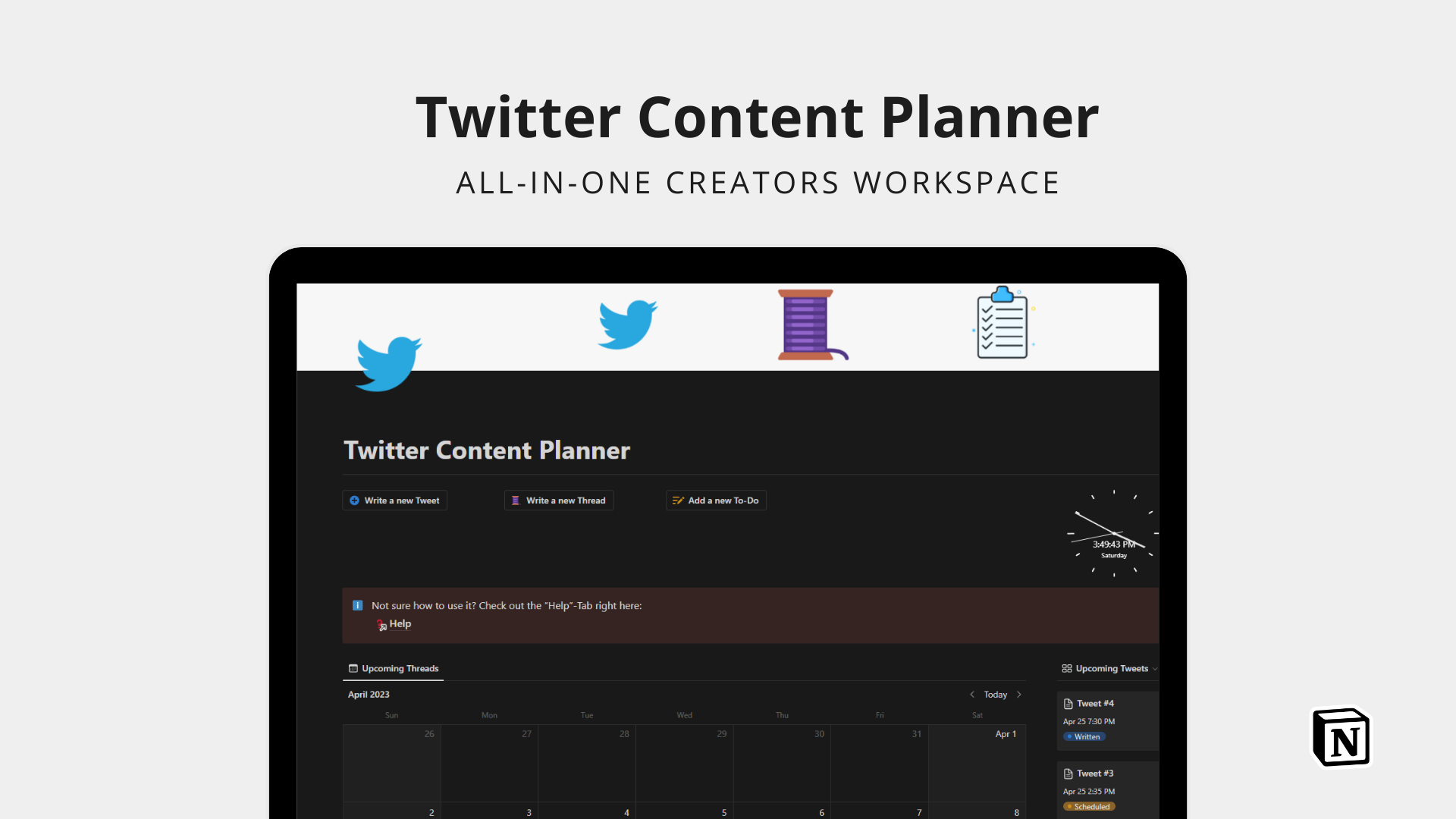 ผู้วางแผนเนื้อหา Twitter - พื้นที่ทำงานของผู้สร้าง All-in-One media 1