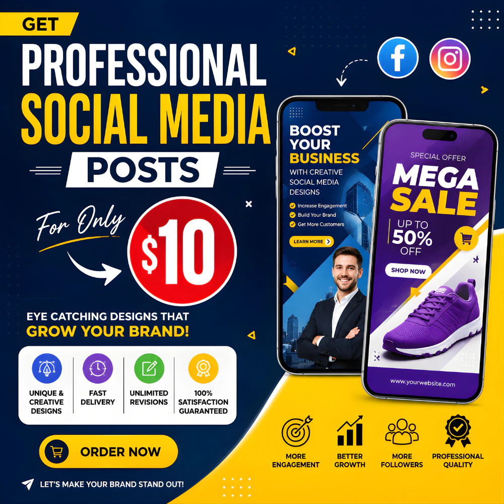 Get Social Media Posts for $10. logo