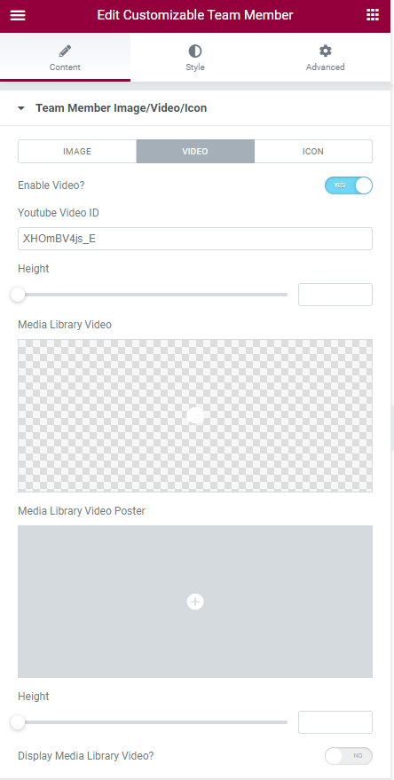 Media Tùy chỉnh thành viên nhóm Elementor addon - Thêm video cho thành viên nhóm và loại bố cục khác nhau. 19