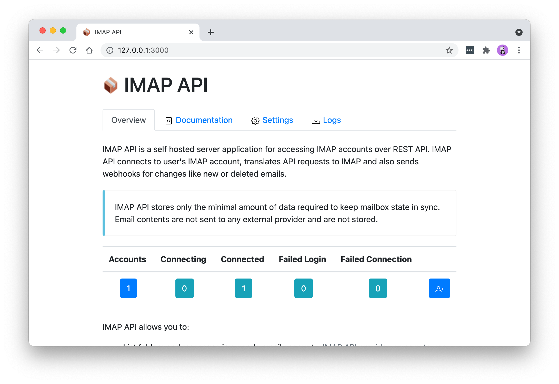 IMAP API gallery image