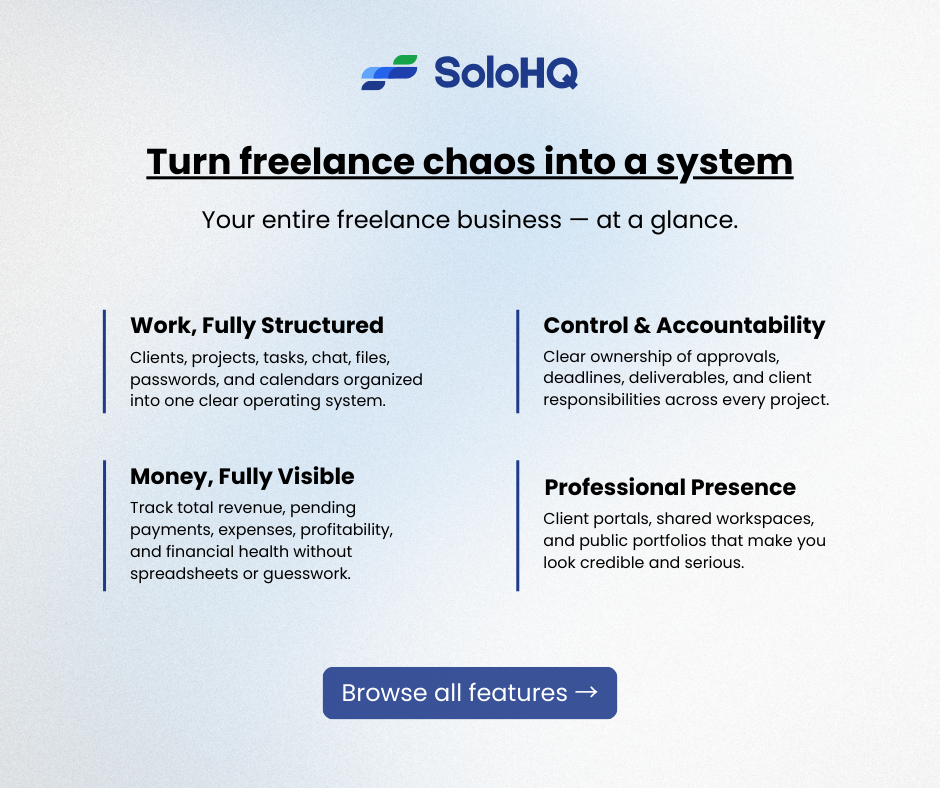 SoloHQ - Screenshot 2 showing product features and functionality