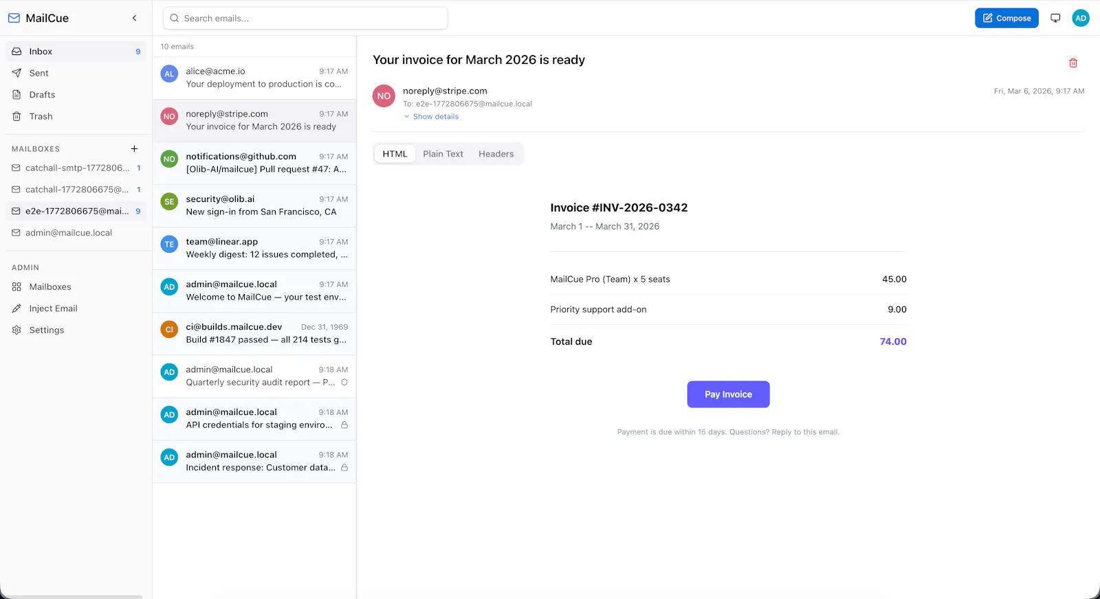MailCue screenshot 1