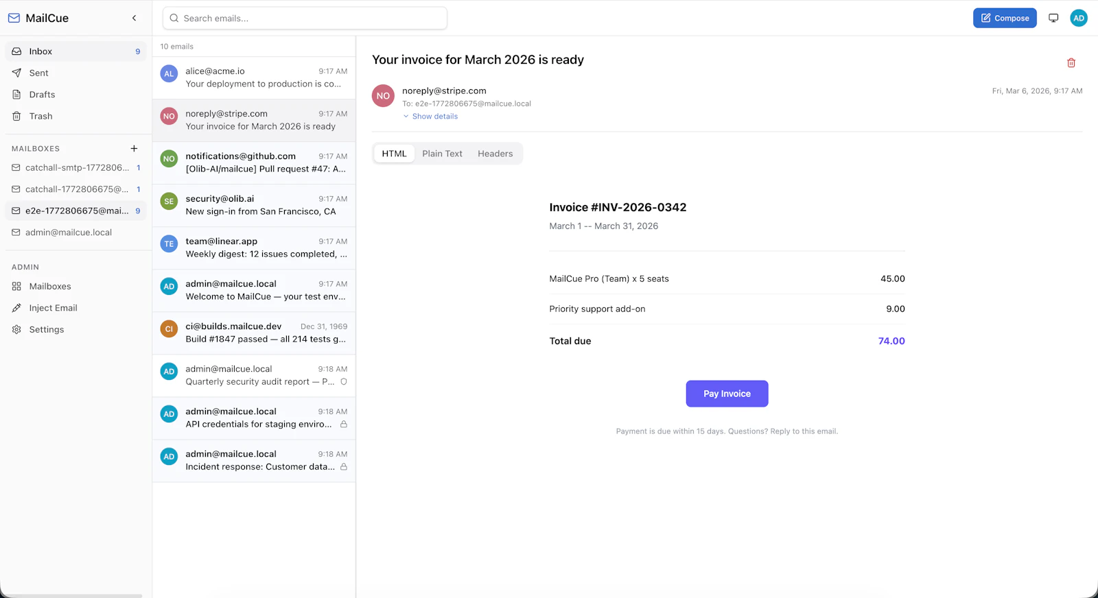 MailCue screenshot 1