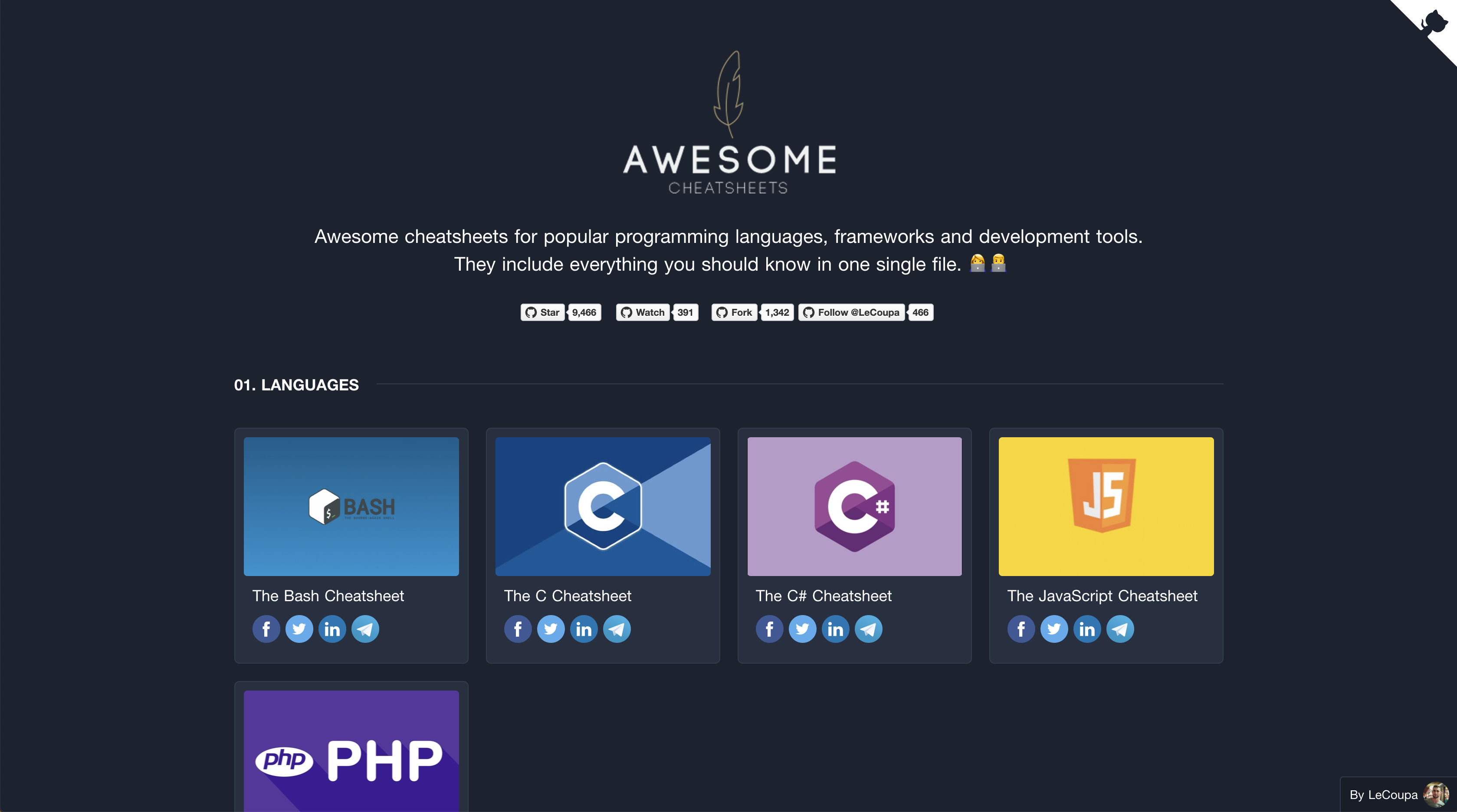 Awesome Cheatsheets gallery image