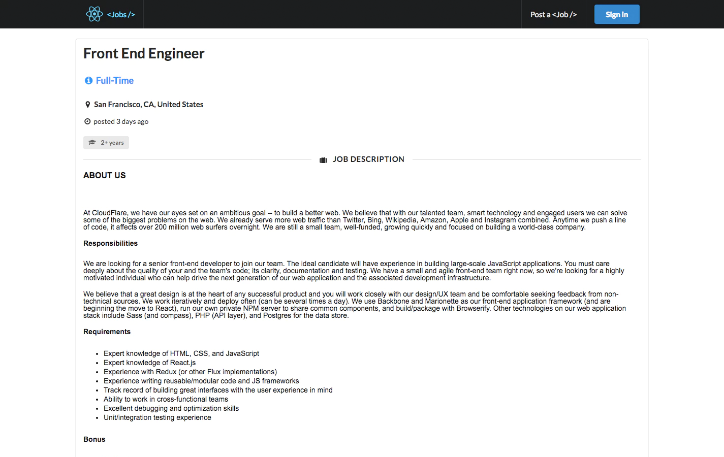 React Jobs gallery image