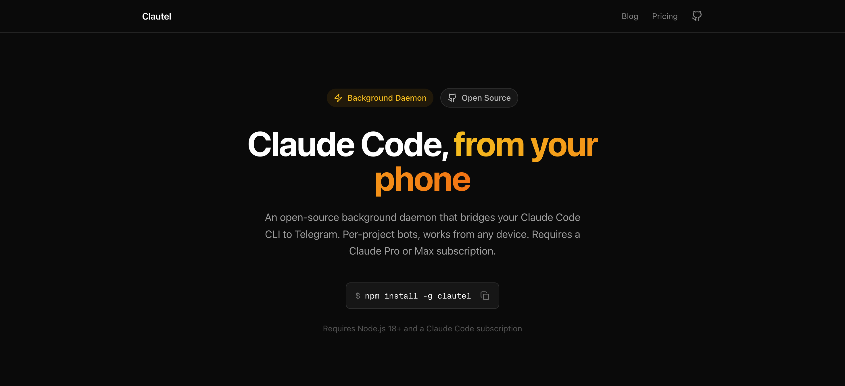 Clautel - Claude Code from your phone gallery image