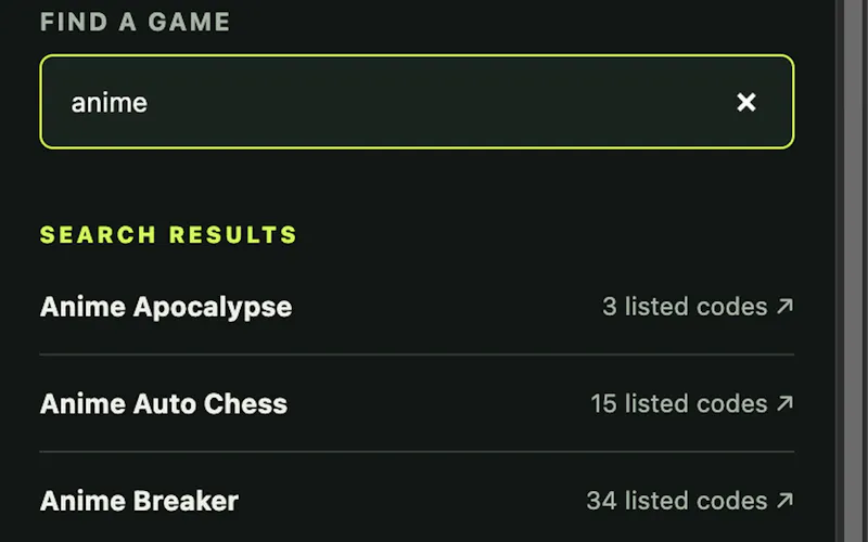 Game Code Finder screenshot 1