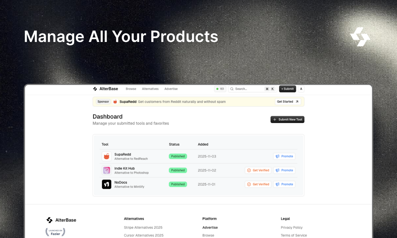 AlterBase - Screenshot 5 showing product features and functionality