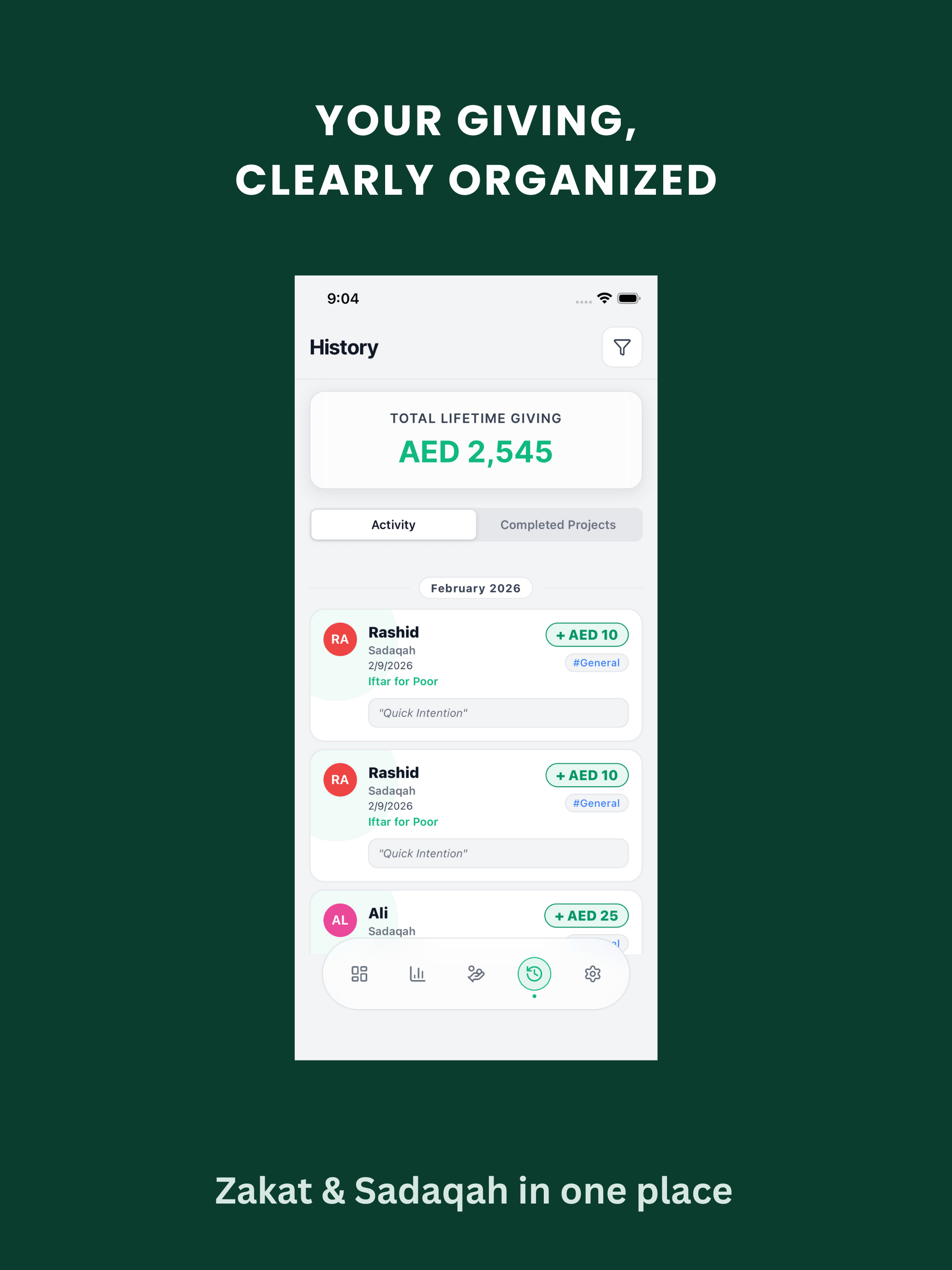 Sidq - Sadaqah & Zakat Tracker gallery image