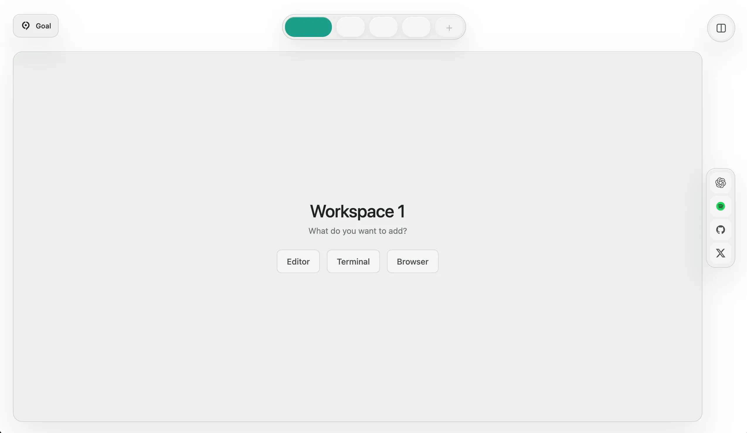 Goal — one workspace. gallery image