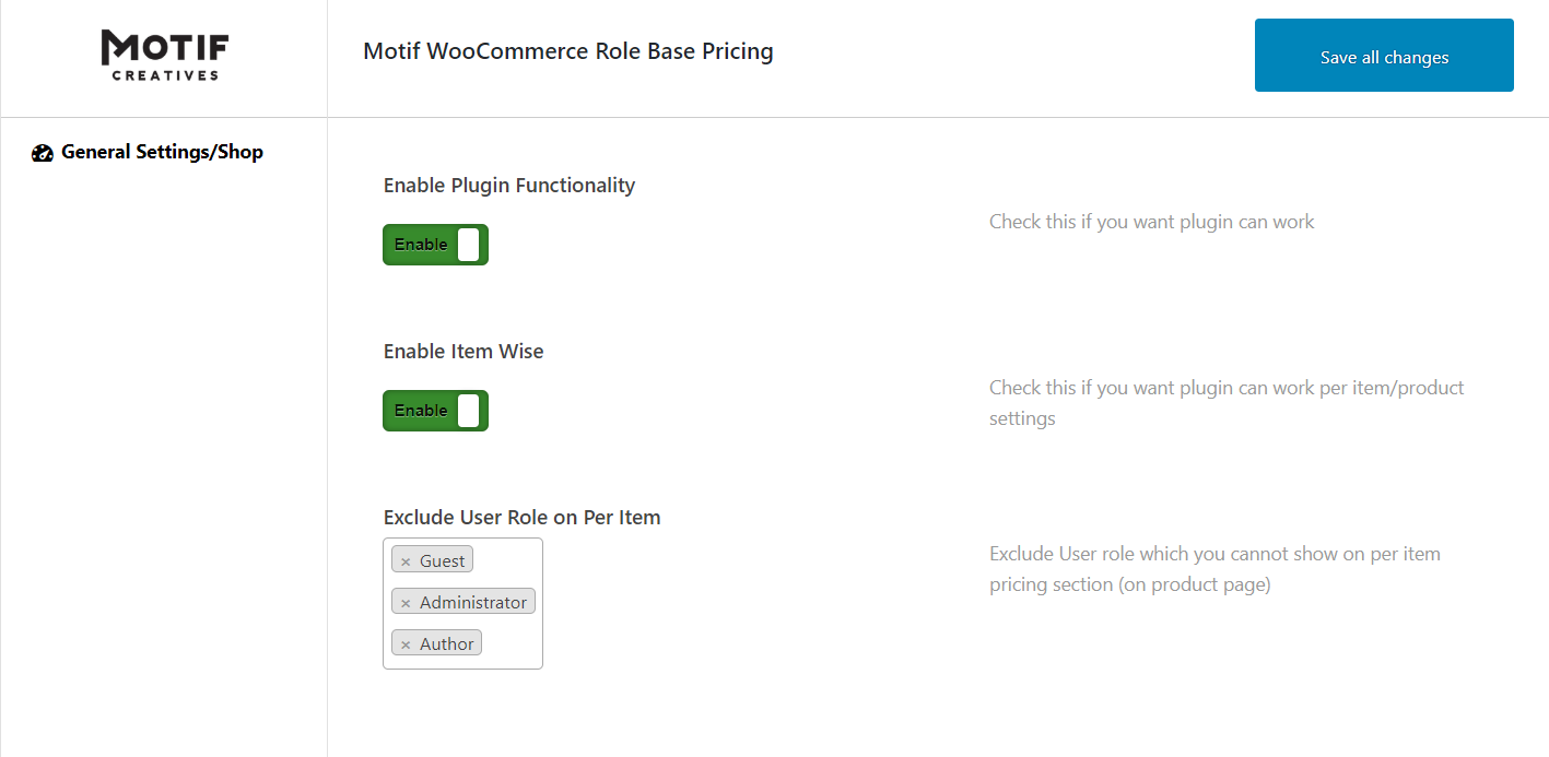Role Based Price for Woocommerce Plugin gallery image