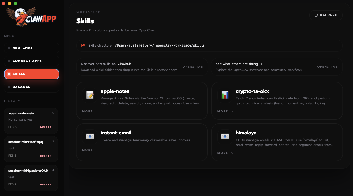 ClawApp - Screenshot 2 showing product features and functionality