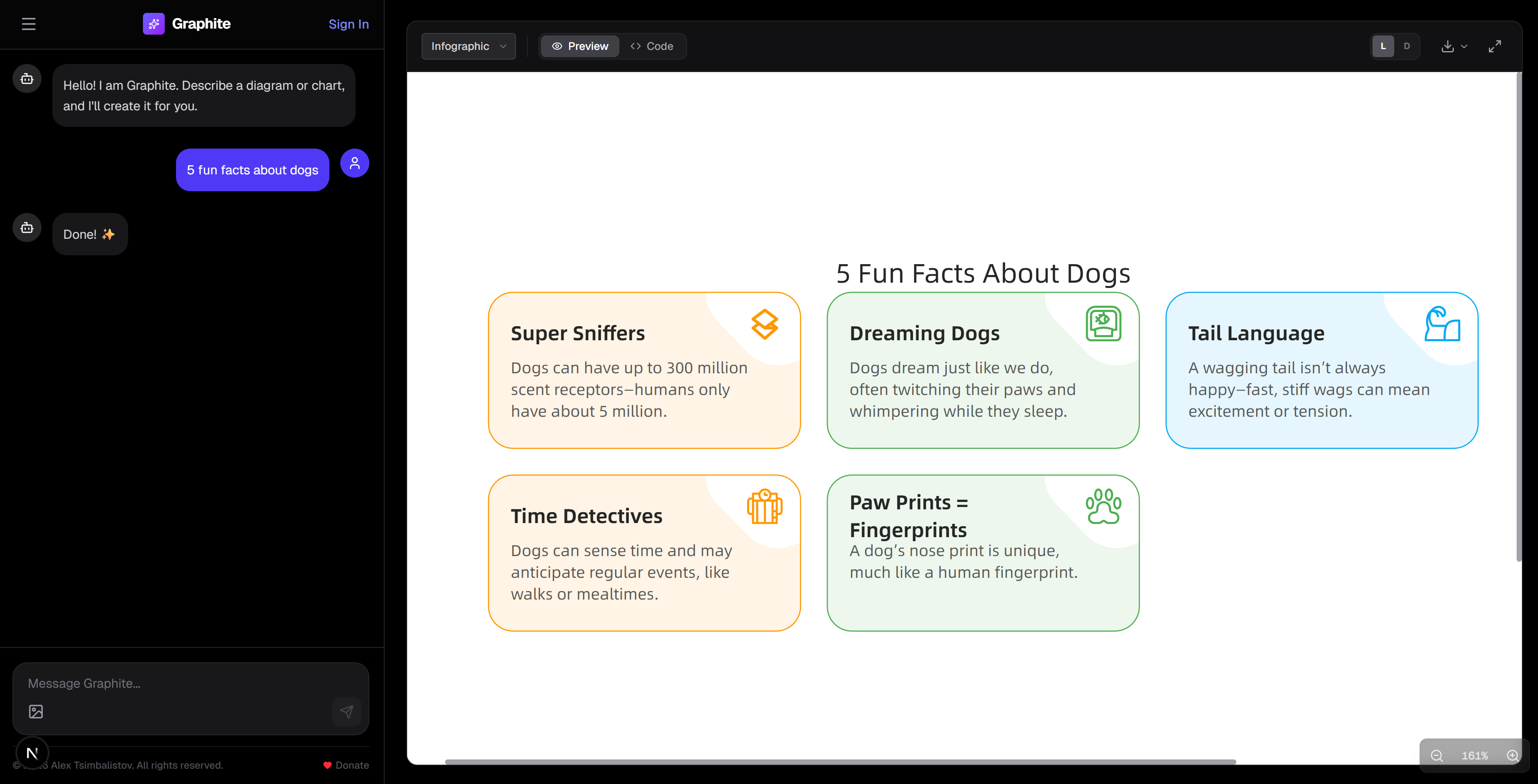 Graphite - AI-Powered Diagram Editor - Screenshot 2 showing product features and functionality