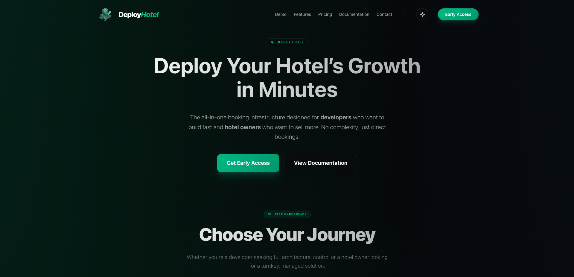 DeployHotel - Main product screenshot demonstrating key features and user interface