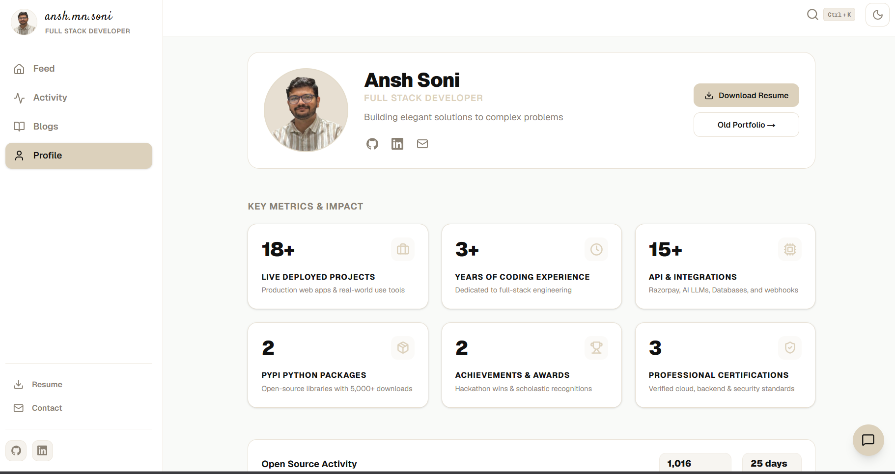 Ansh Soni Personal Portfolio gallery image