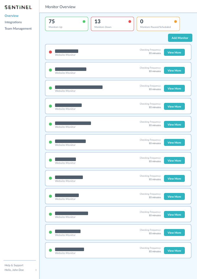 Sentinel | Uptime Monitoring gallery image