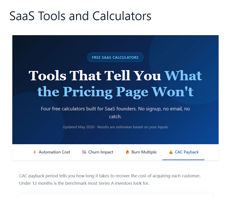 Automaiva SaaS Calculators screenshot 1
