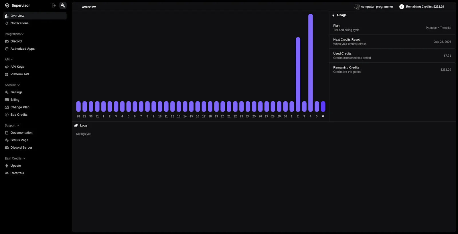 Supervisor screenshot 2