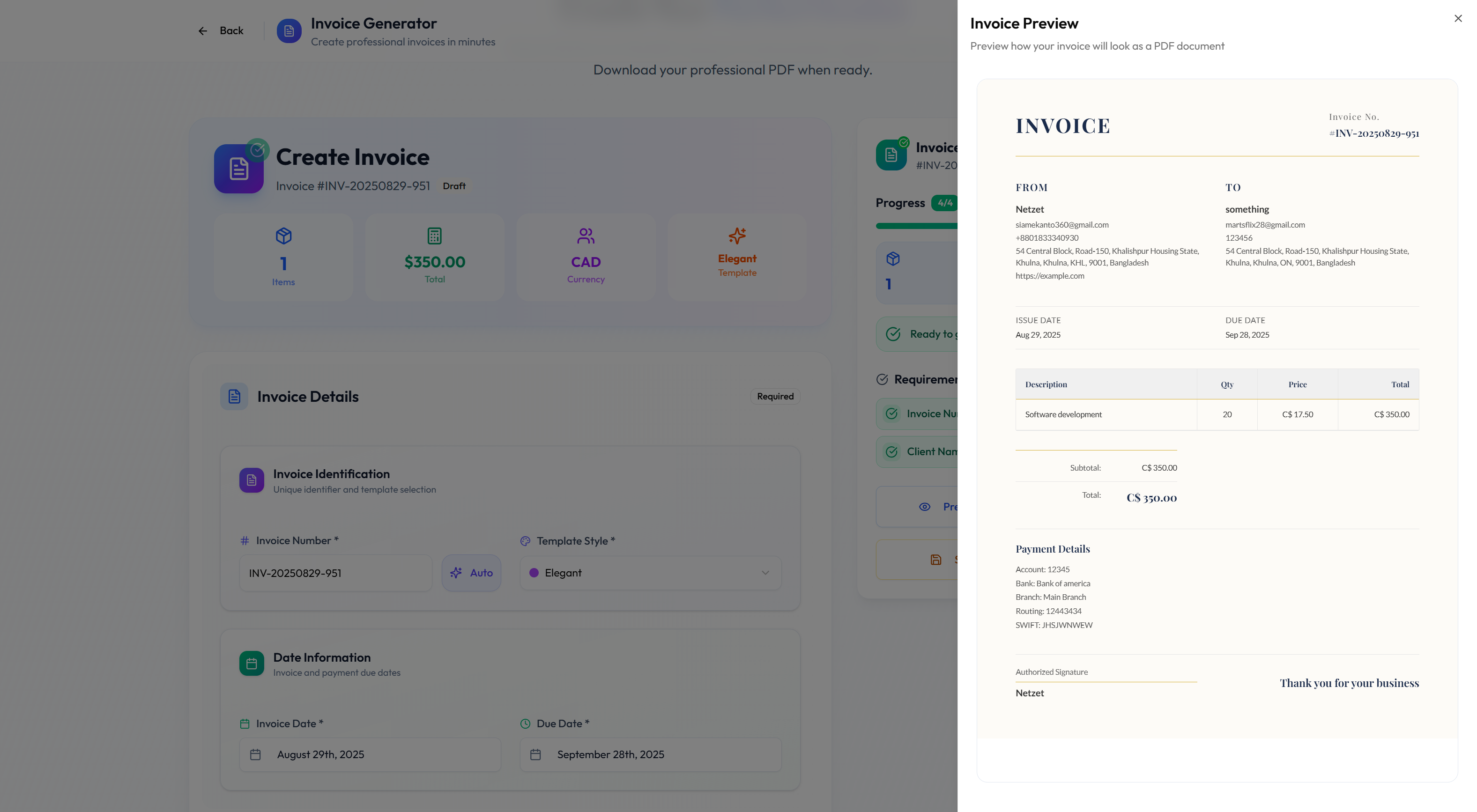 Mídia 4 de Assistente de fatura - Gerador de fatura online grátis