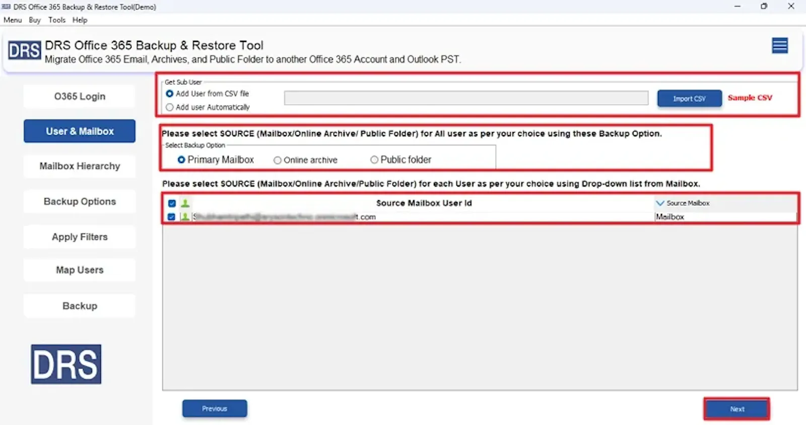 DRS Exchange to Office 365 Migration screenshot 3