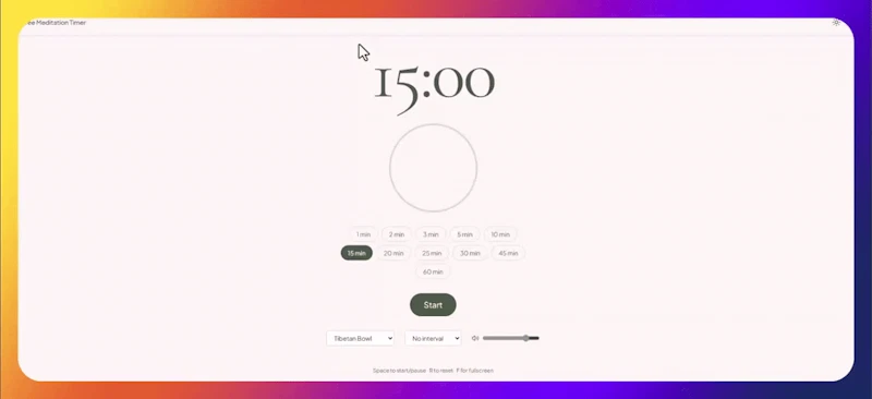 Free Meditation Timer screenshot 1 (video preview)