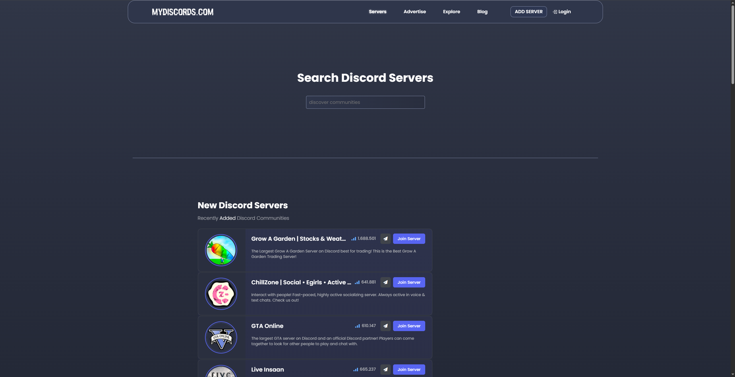 MyDiscords - Encontrar servidores de discordia media 1