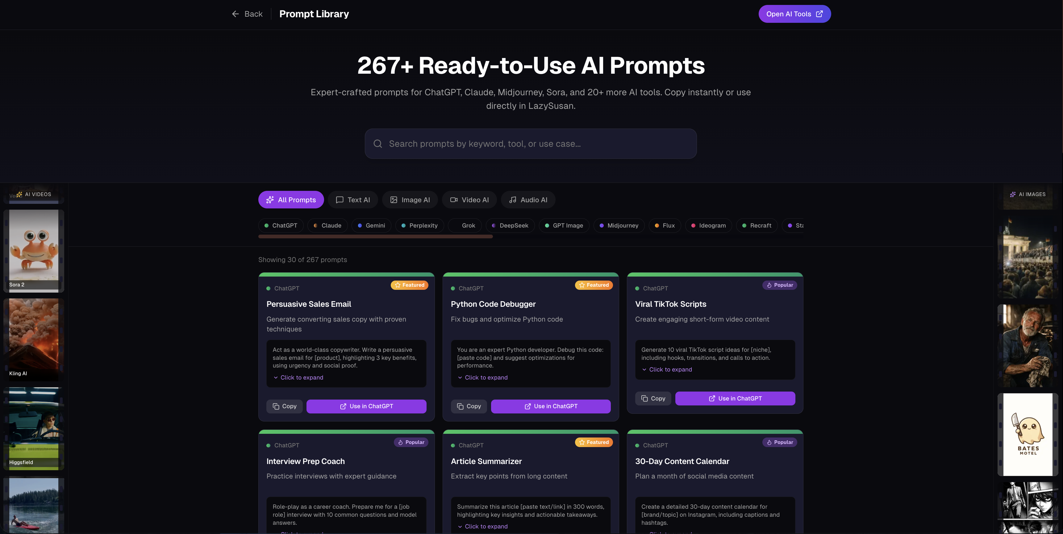LazySusan: All-In-One AI Command Center - Screenshot 5 showing product features and functionality