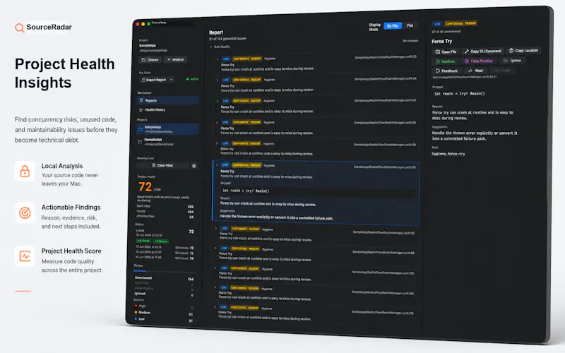 SourceRadar screenshot 2