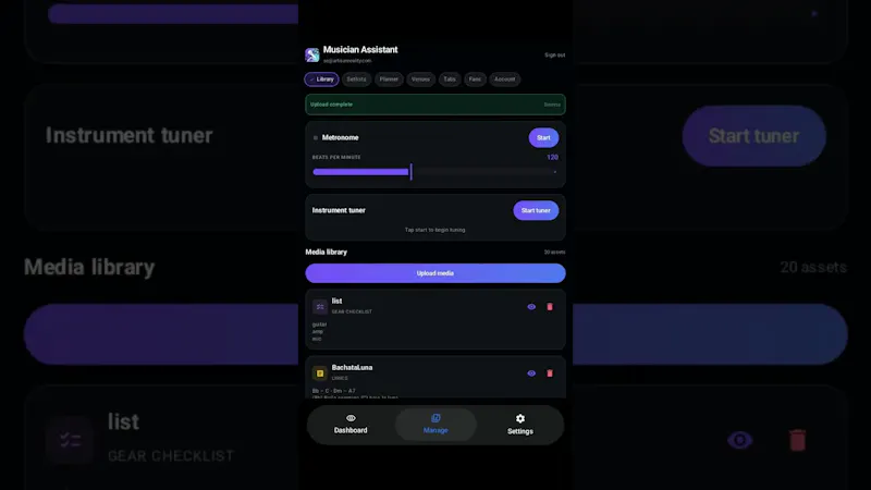 Musician Assistant screenshot 1 (video preview)