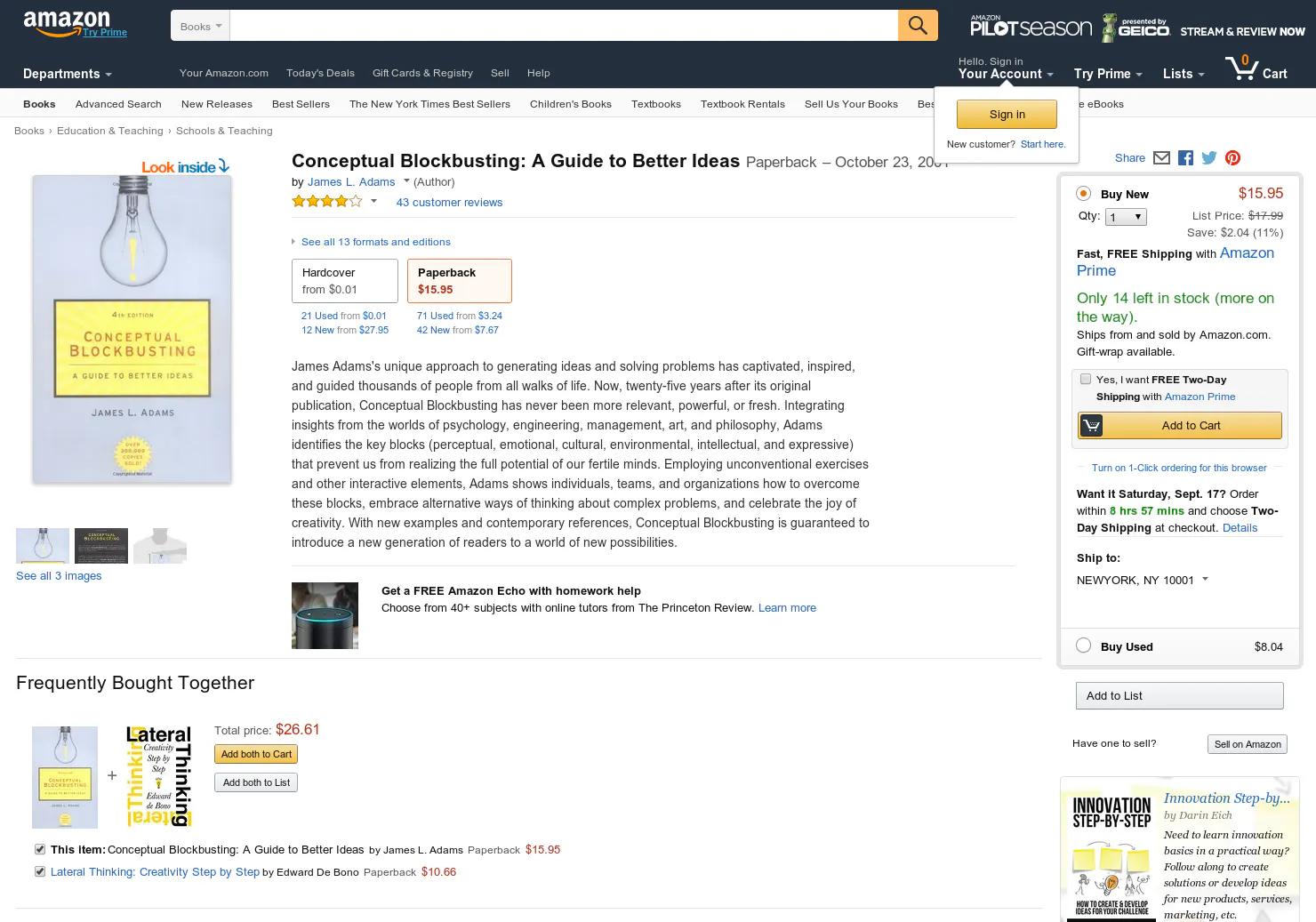 Conceptual Blockbusting: A Guide to Better Ideas